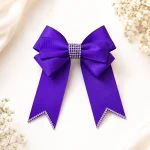 Royal Purple Rhinestone Ribbon Hair Bow
